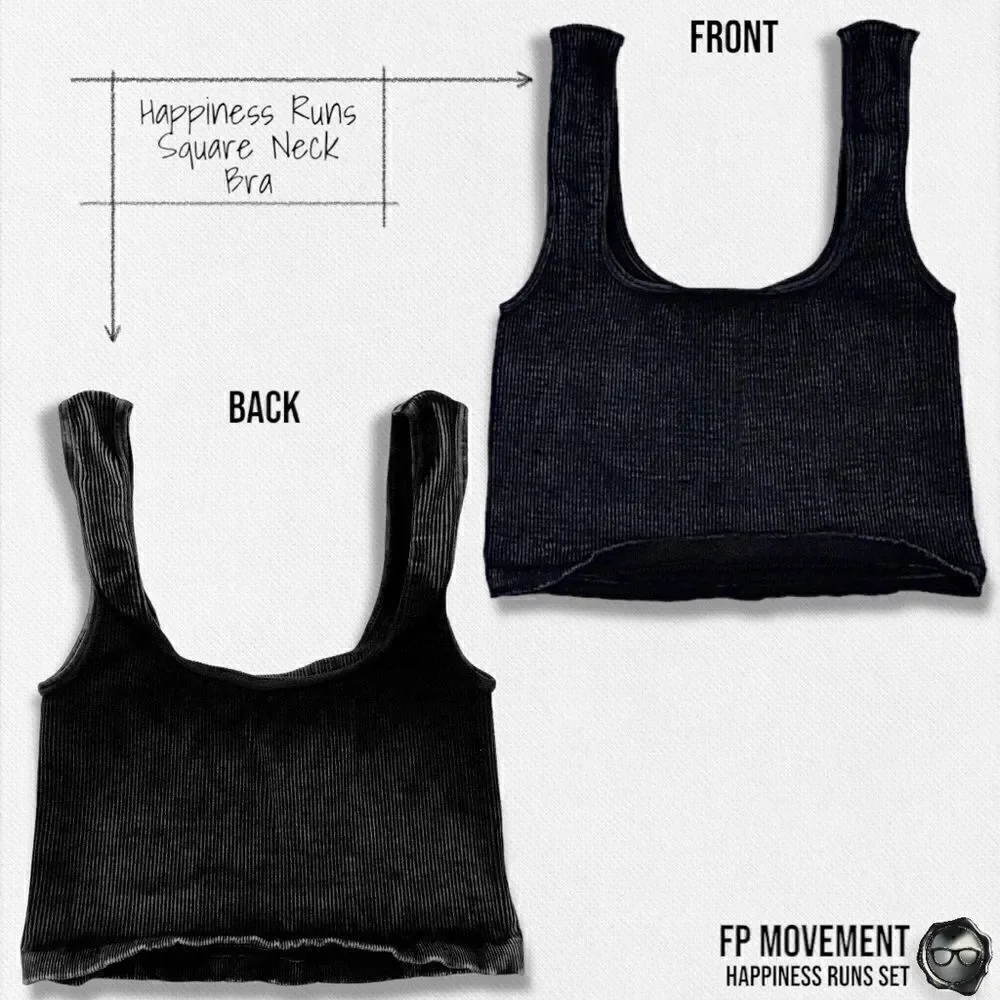 FP MOVEMENT HAPPINESS RUNS SQUARE NECK BRA + LONG TANK + HIGH RISE LEGGING BLACK - Picture 6 of 12
